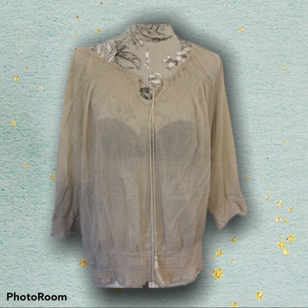 Rouge Tan Wrinkle Top 2X